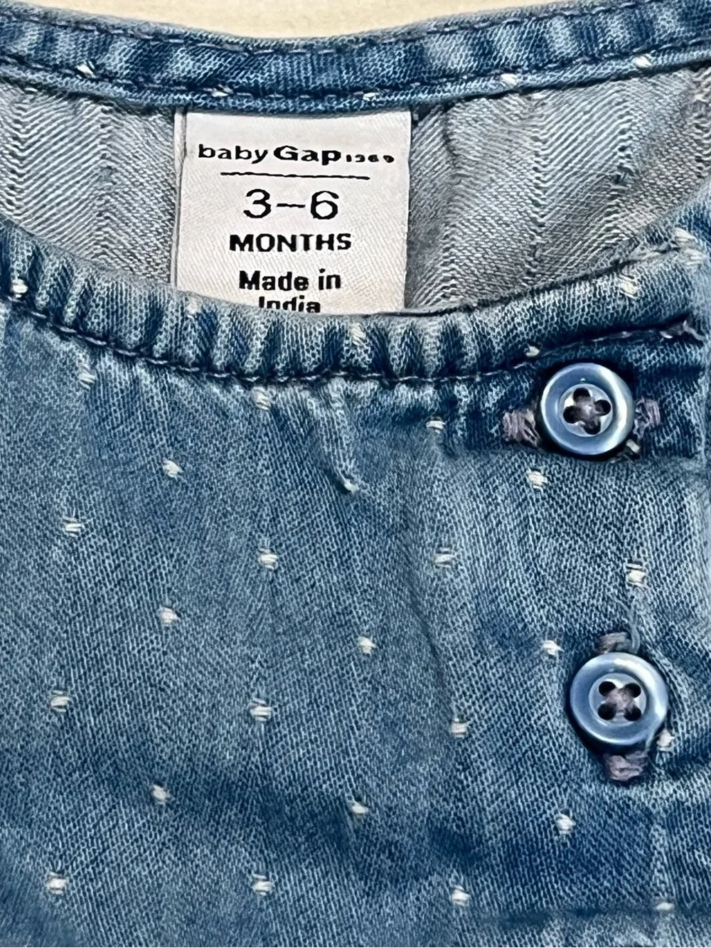 GAP Blue Dot Denim Romper